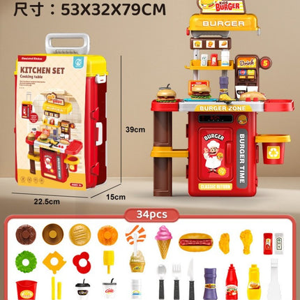 Mini Kitchen and Food Stalls Pretend Play Set Education Toys (3 Years and above)