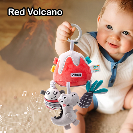 Hanging Rattle Toy for Car Seat, Crib,& Stroller–Baby Soothing Plush Mobile 0-12 Months