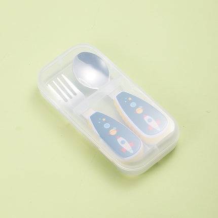 Short-Handle Spoon & Fork - Portable Kids 304 Stainless Steel Cutlery Set