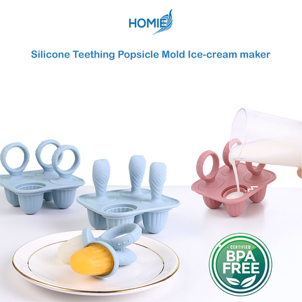 Silicone Teething Popsicle Mold Ice-cream maker - Non Toxic BPA Free