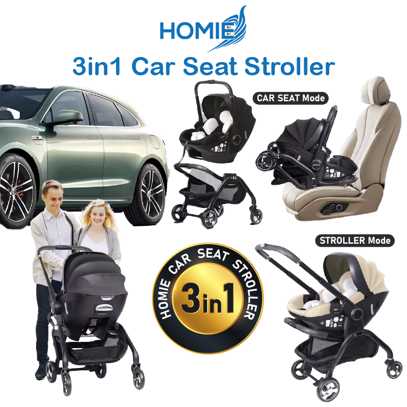 HOMIE 3in1 Car Seat Baby Stroller/Multifunctional Smart CarSeat Adjustable Fold Detachable Stroller