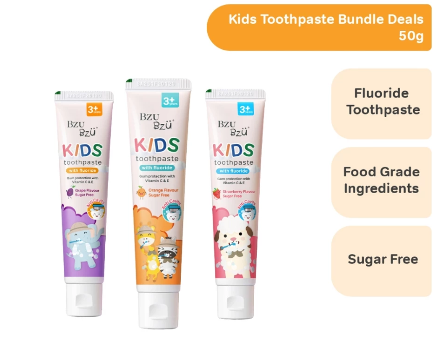 BZU BZU Kids Toothpaste Bundle Deal | Anticavity | Food Grade Ingredients