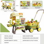 Mobile Cashier Desk with Shopping Cart (Green)