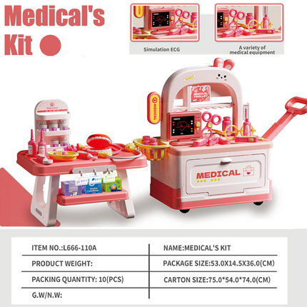 Mobile Carriers Pre Tend Play Set Kitchen , Clinic and Cashier Counter