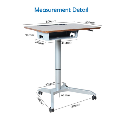 Pneumatic Sit-Stand Desk with Storage (6 Months Warranty+ FREE Installation)