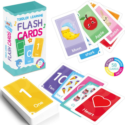 Flash Cards, word shapes, colors, numbers, English letters, recognition cards