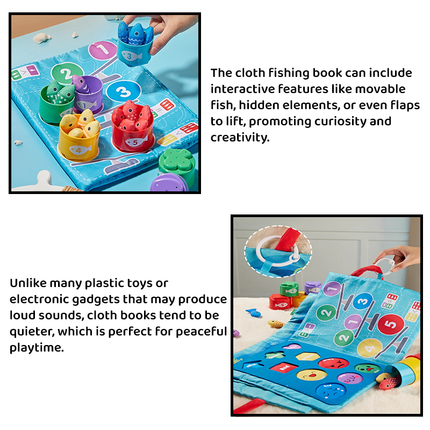 Fishing Board Game, Fabric and Magnet Fishing Game for Early Education