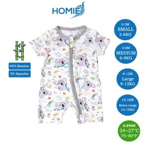 Bamboo Short Sleeve with ZIPPER Sleepsuit/Baby Rompers 2026
