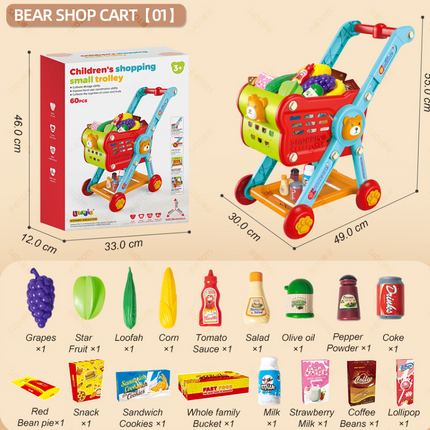Supermarket ,Shopping Cart Child Pretend Play Set Educational Development