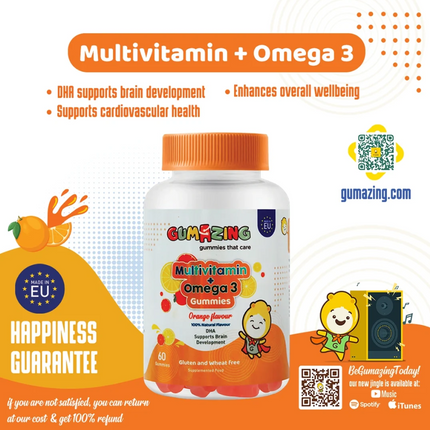 Gumazing Multivitamin + Omega 3 Gummies (60 pcs),  2 Month Supply