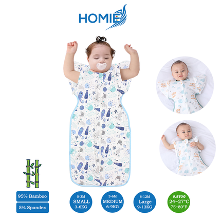 (A) 2 in 1 Transitional Swaddle Cotton & Bamboo Material
