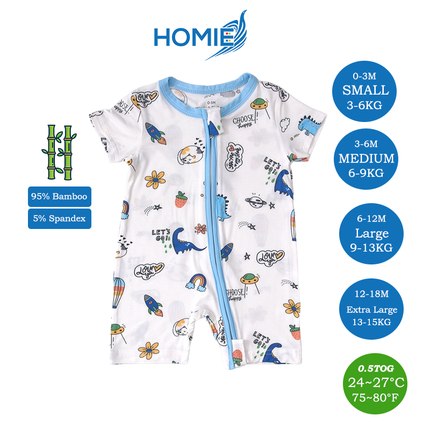 Bamboo Short Sleeve with ZIPPER Sleepsuit/Baby Rompers 2026