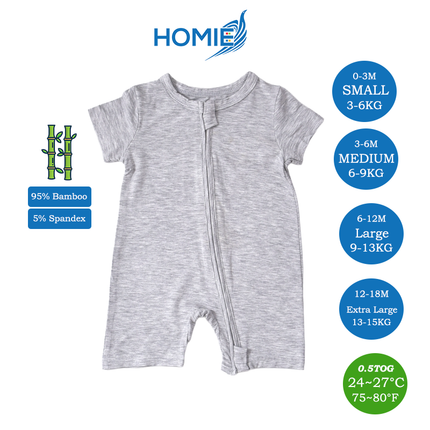 Bamboo Short Sleeve with ZIPPER Sleepsuit/Baby Rompers 2026