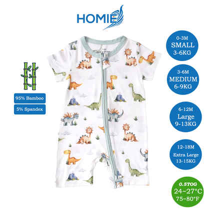 Bamboo Short Sleeve with ZIPPER Sleepsuit/Baby Rompers 2026