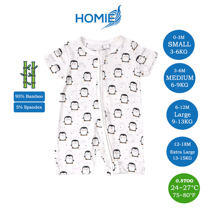 Bamboo Short Sleeve with ZIPPER Sleepsuit/Baby Rompers 2026