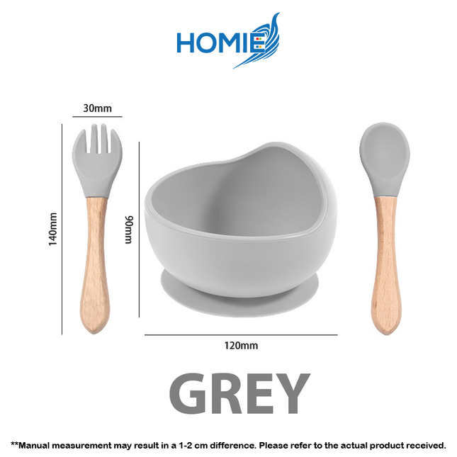 Silicone Baby Feeding Bowl (Fork and Spoon included)