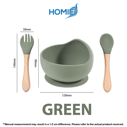 Silicone Baby Feeding Bowl (Fork and Spoon included)
