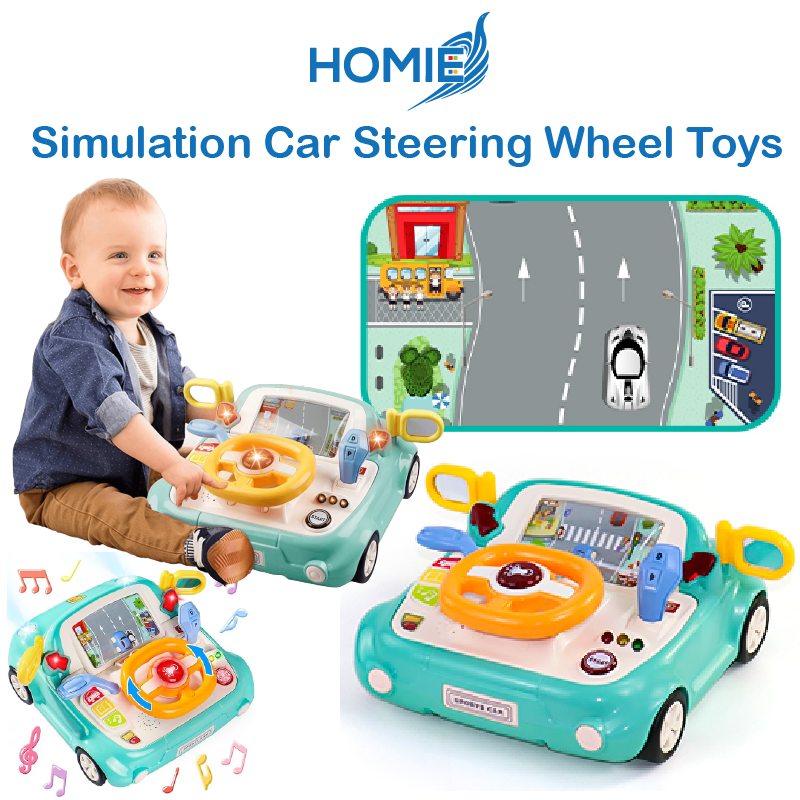 HOMIE Simulation Driving Car Steering Wheel Toy / Interactive Learning Musical BabyCar Toddlers Toys