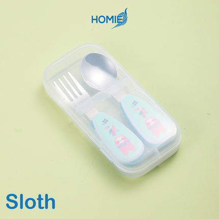 Short-Handle Spoon & Fork - Portable Kids 304 Stainless Steel Cutlery Set