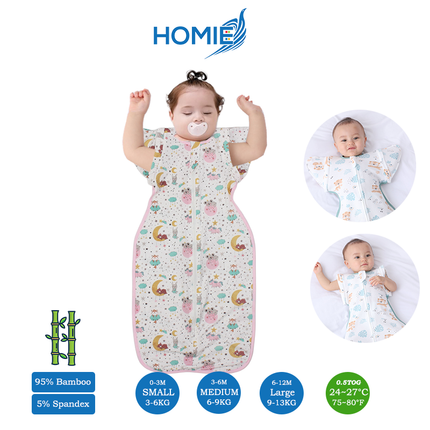 (A) 2 in 1 Transitional Swaddle Cotton & Bamboo Material
