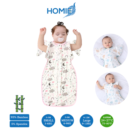 (A) 2 in 1 Transitional Swaddle Cotton & Bamboo Material