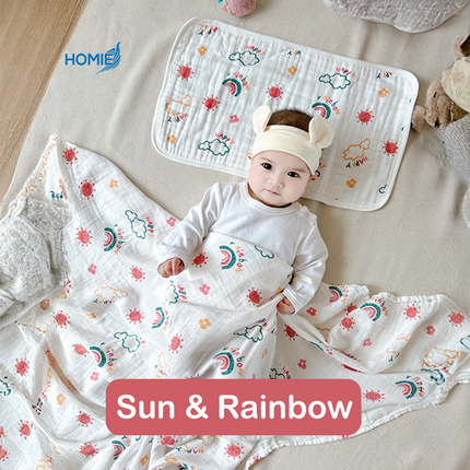 HOMIE Bamboo Muslin Swaddle Blanket – Ultra-Soft & Breathable (120x120cm)