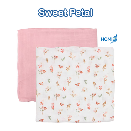 Homie Bamboo Muslin Swaddle Duo (2 Qty in Box)