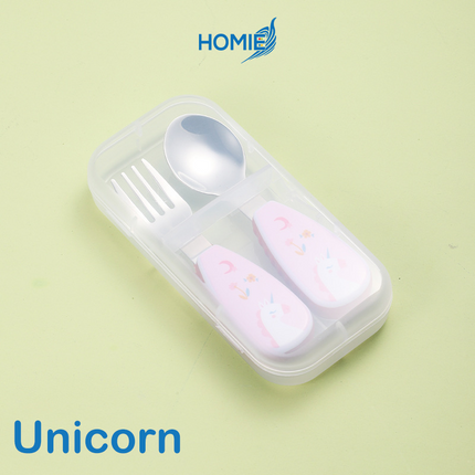 Short-Handle Spoon & Fork - Portable Kids 304 Stainless Steel Cutlery Set