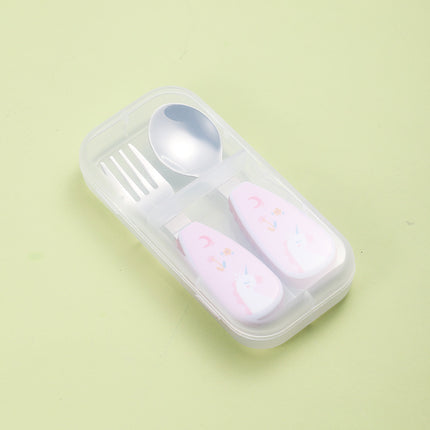 Short-Handle Spoon & Fork - Portable Kids 304 Stainless Steel Cutlery Set