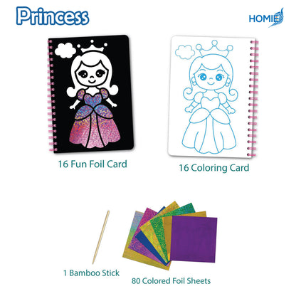 Fun Foil Art Kit for Kids - No Mess Creative Activity, DIY Foil Coloring Kits