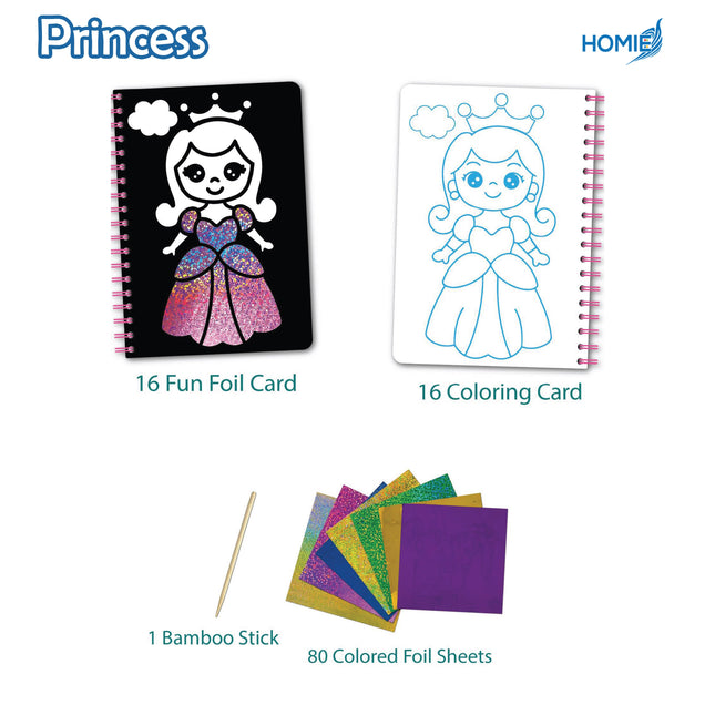 Fun Foil Art Kit for Kids - No Mess Creative Activity, DIY Foil Coloring Kits