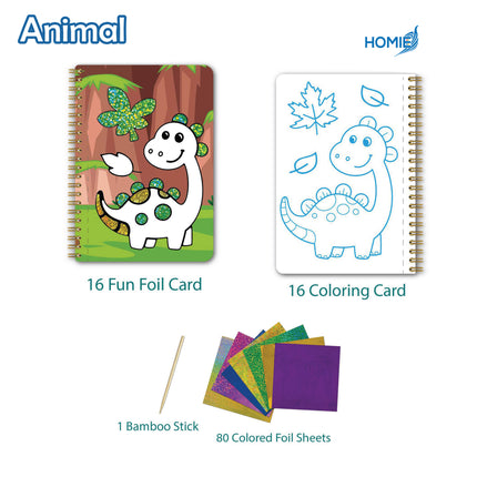 Fun Foil Art Kit for Kids - No Mess Creative Activity, DIY Foil Coloring Kits