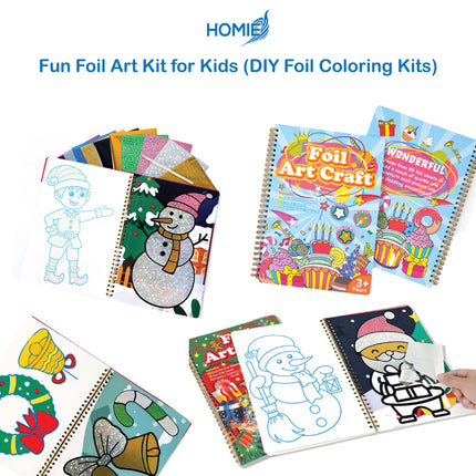 Fun Foil Art Kit for Kids - No Mess Creative Activity, DIY Foil Coloring Kits
