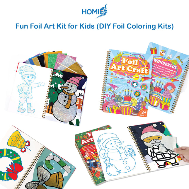 Fun Foil Art Kit for Kids - No Mess Creative Activity, DIY Foil Coloring Kits