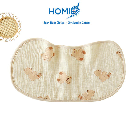 Baby Burp Cloths - 100% Muslin Cotton