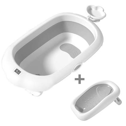 Cloud Foldable Thermometer Bathtub with Bath Rack