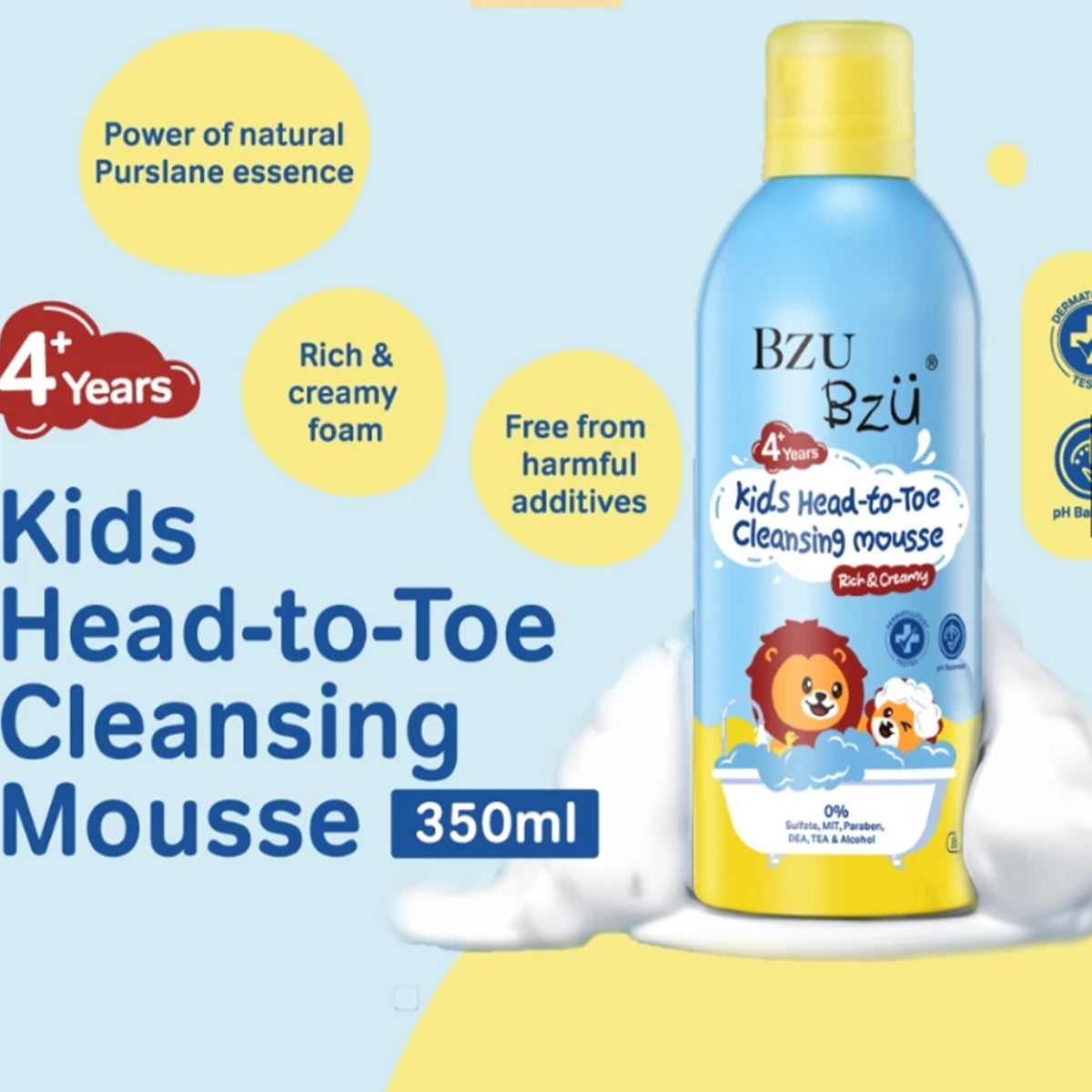 BZU BZU Kids Head-to-Toe Cleansing Mousse 350ml