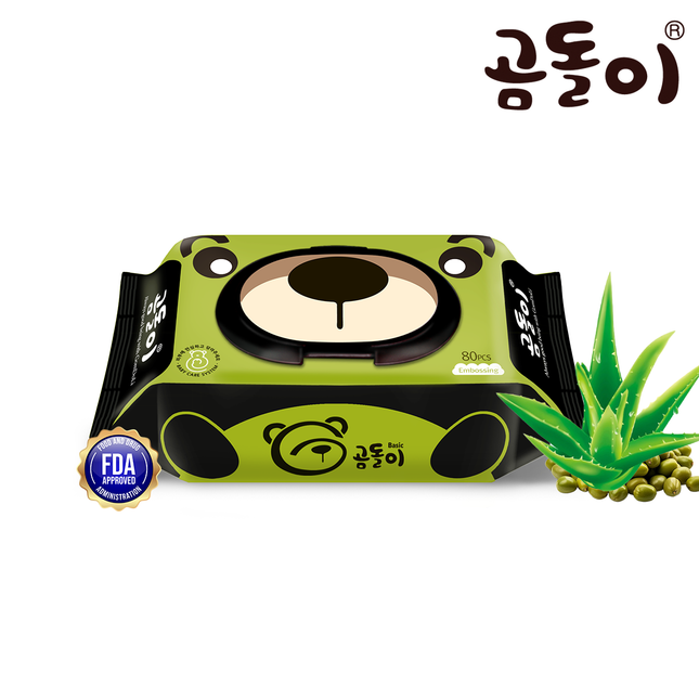 Basic Cap Gomdoli Wet Wipe Tissue (80sheets in 1 pack, 10 packs in 1 carton)