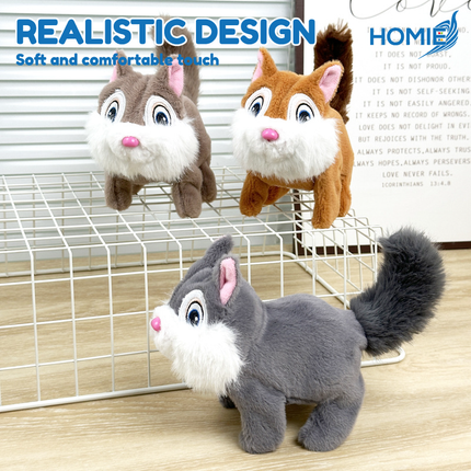 HOMIE Interactive Soft Plush Electric Animal Toy/ Walking,Talking, Auto-Moving Electronic Bunny/Rabbit/Cat/Unicorn/Squirrel Doll