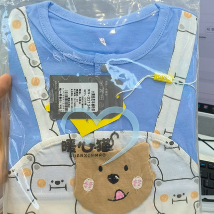Blue Bear and Bunny Romper (Size 73, 80, 90)
