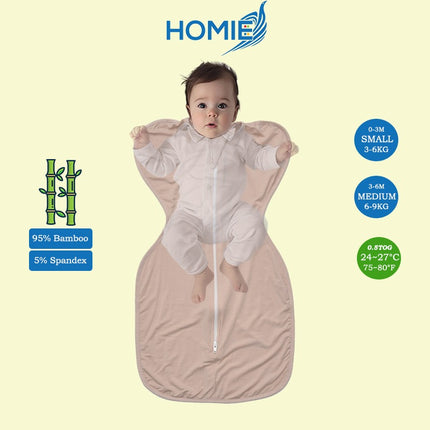 (B) ARMS UP SWADDLE AND SLEEPING BAG organic bamboo cotton infant sleep sack (Small and Medium Only)