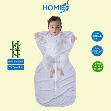 (B) ARMS UP SWADDLE AND SLEEPING BAG organic bamboo cotton infant sleep sack (Small and Medium Only)