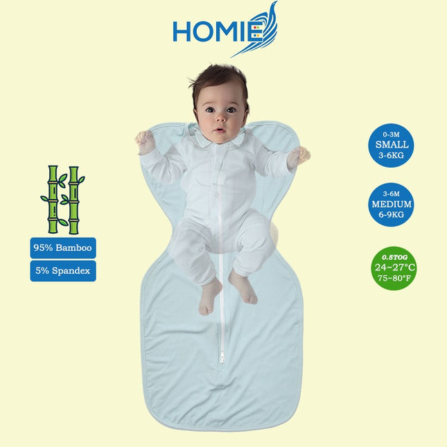 (B) ARMS UP SWADDLE AND SLEEPING BAG organic bamboo cotton infant sleep sack (Small and Medium Only)