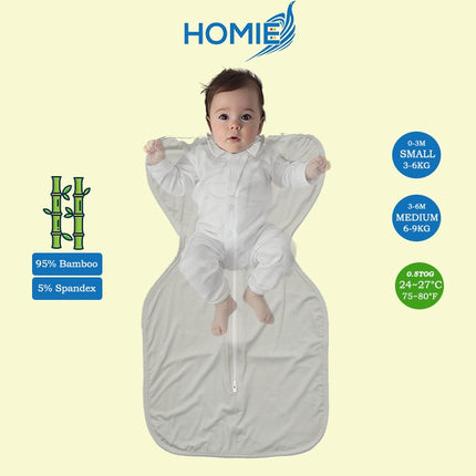 (B) ARMS UP SWADDLE AND SLEEPING BAG organic bamboo cotton infant sleep sack (Small and Medium Only)
