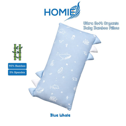 Blue Whale Ultra Soft Bamboo Baby Pillows /Baby Bolster FULL SET