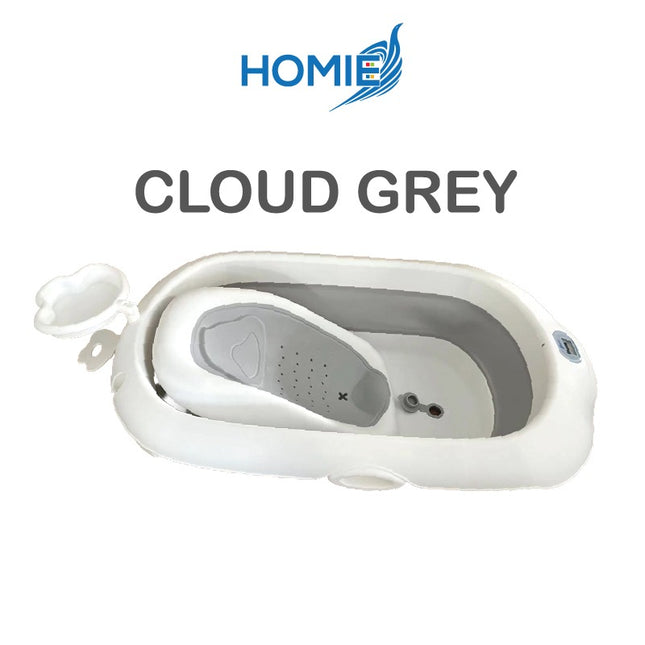 Cloud Foldable Thermometer Bathtub with Bath Rack