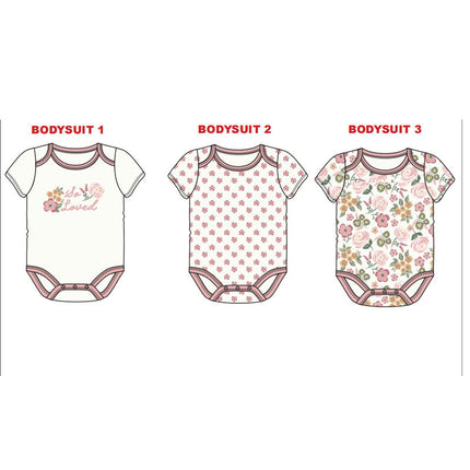 Cotton Baby Romper 3pcs/set (Newborn to 9 Months)