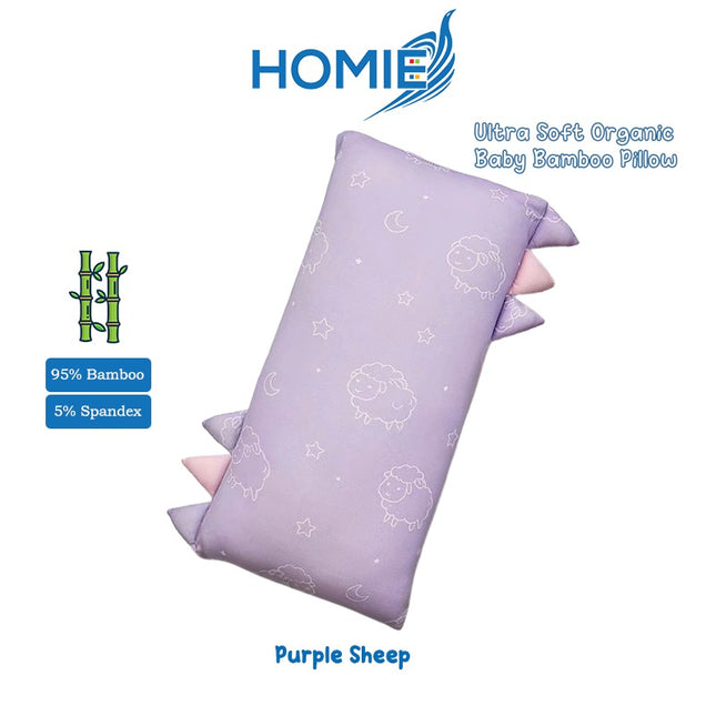 Purple Sheep Ultra Soft Bamboo Baby Pillows /Baby Bolster FULL SET
