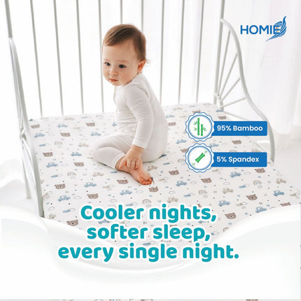 (B) Bamboo Bedsheet / Crib Cot Bed Fitted Sheet (4 Sizes)
