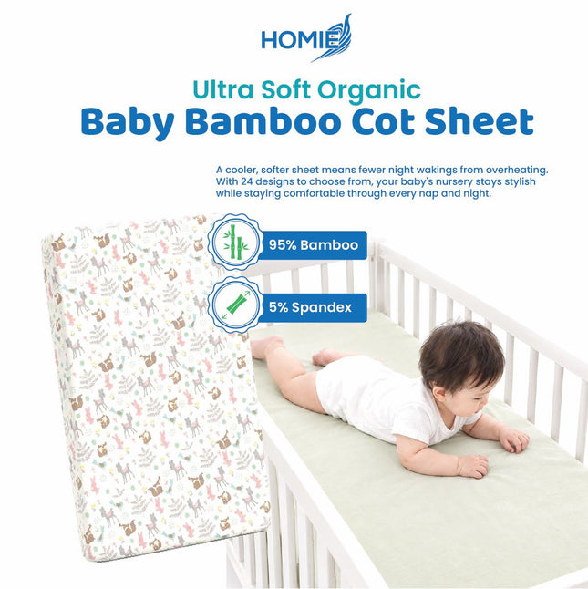 (B) Bamboo Bedsheet / Crib Cot Bed Fitted Sheet (4 Sizes)